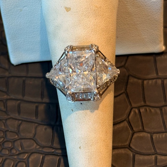 Diamond like Emerald cut Ring
